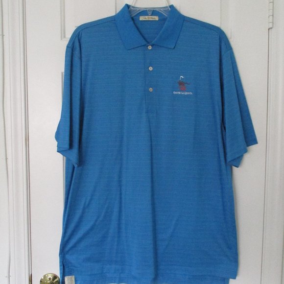 Peter Millar Mens S/S "Rancho La Quinta" C.C. (CA) Blue Cotton Golf Polo Shirt-L - Picture 3 of 3